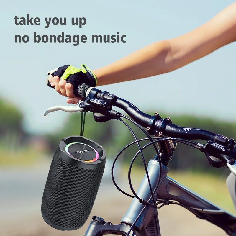 Bocina Bluetooth Portátil Zealot S49 — Sonido 360° y Resistente al Agua