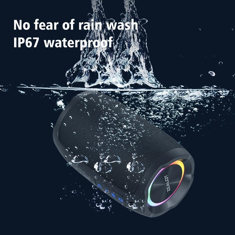 Bocina Bluetooth Portátil Zealot S49 — Sonido 360° y Resistente al Agua