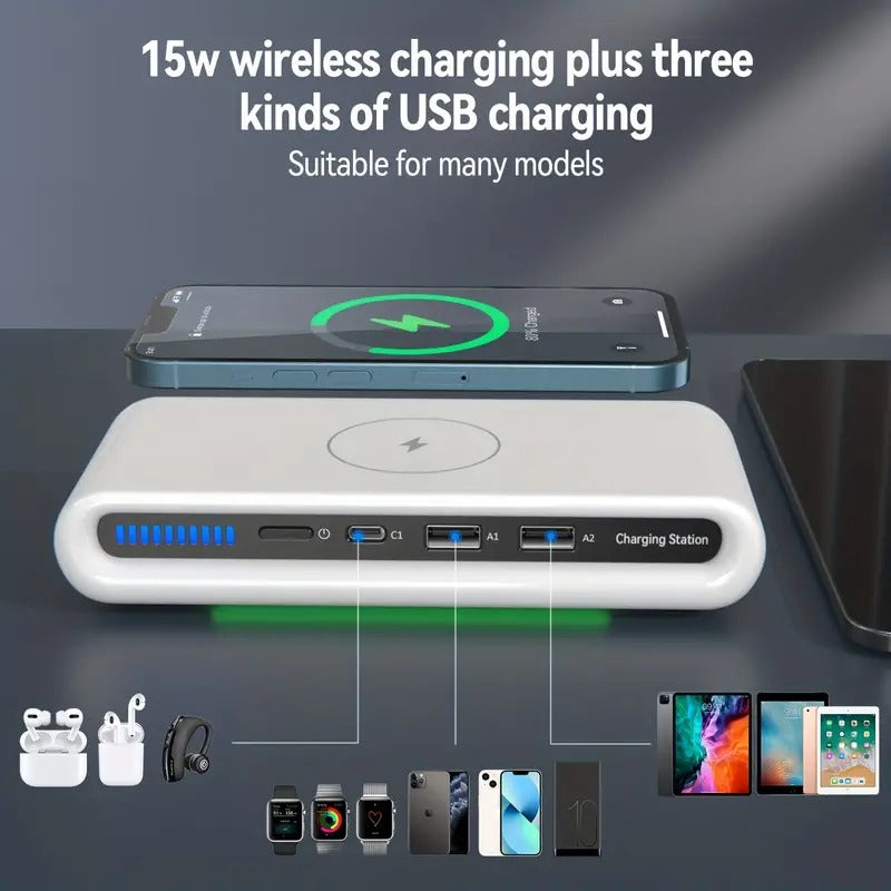 4-in-1 Multi Port Wireless Charging with Atmosphere Lights
