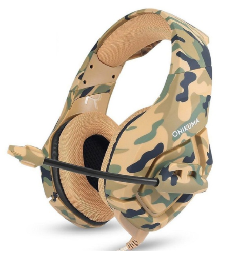 Camouflage Gaming Headset with Microphone & Deep Bass