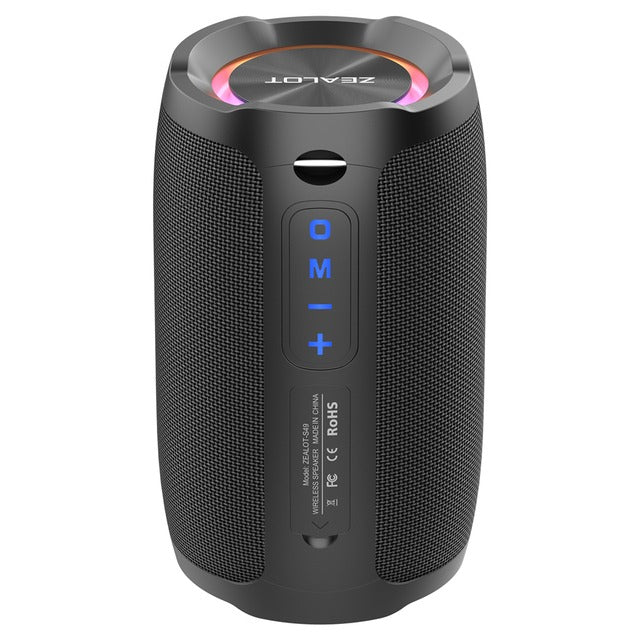 Bocina Bluetooth Portátil Zealot S49 — Sonido 360° y Resistente al Agua