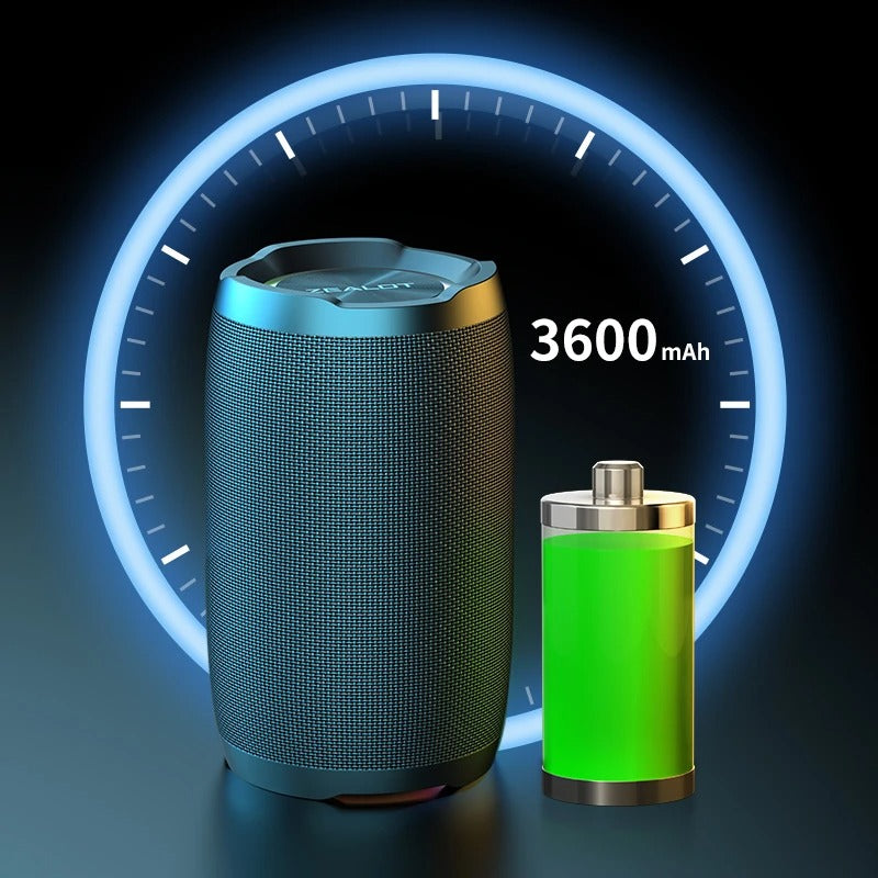 Bocina Bluetooth Portátil Zealot S49 — Sonido 360° y Resistente al Agua